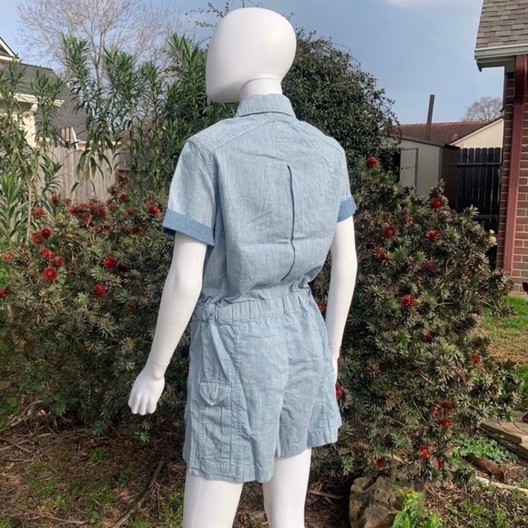 💋NWT G-STAR Raw Denim Utility Snap Organic Cotton Romper - Picture 8 of 15